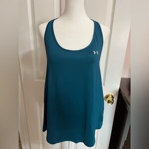 (P) Turquoise Under Armour Womens HeatGear Mesh Racerback Tank Top